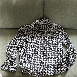 Michael Kors Black and White Button Down Shirt